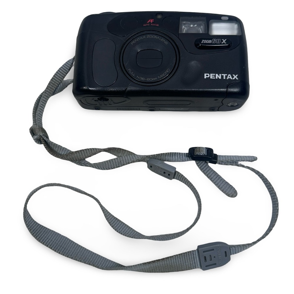 Pentax Zoom 60-X 35mm Film Camera AF 38-60mm Macro Point Shoot READ UNTESTED